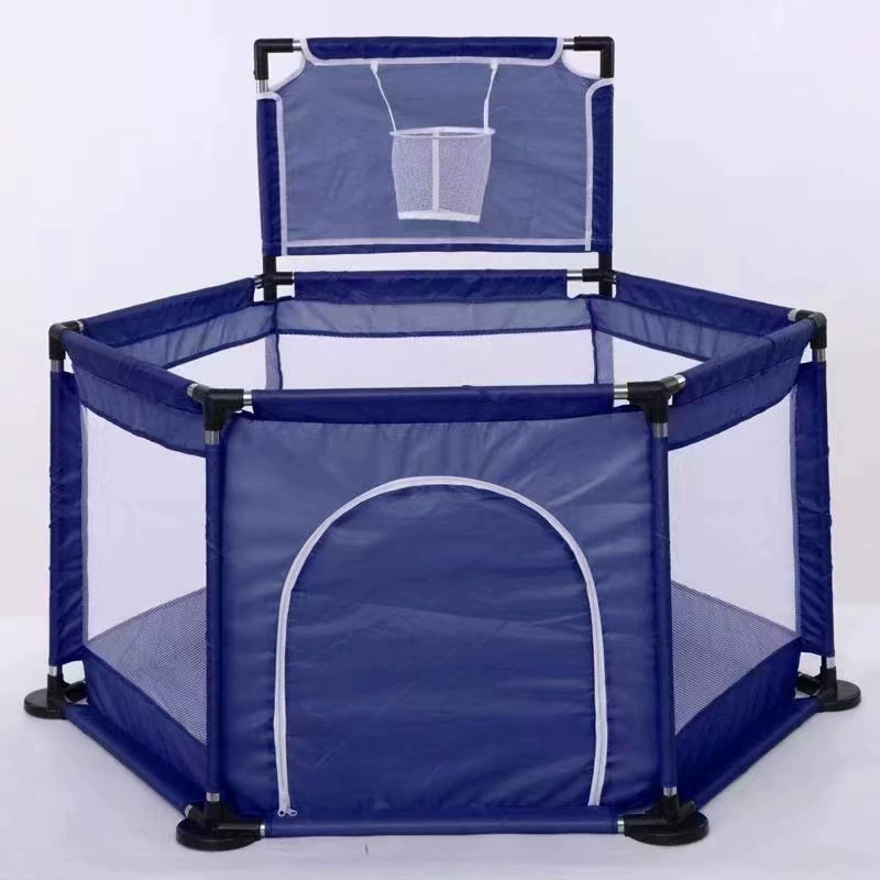 Round Playpen for twin, with Basketball Hoop, Comes with Bracket, Stainless Steel Framing with 30 Pcs Ball | Red-Lokkisona-bangladesh