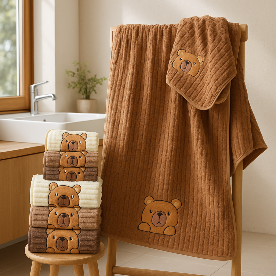 Soft and Super Absorbent Coral Velvet Bath Towel | 55X27 Inches
