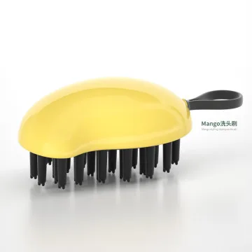 Baby Shampooing Brush Massage Brush Mango Shape -Yellow Color
