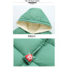 Cozy Up in Style: Children's Velvet Fleece Winter Down Jacket in Pea Green