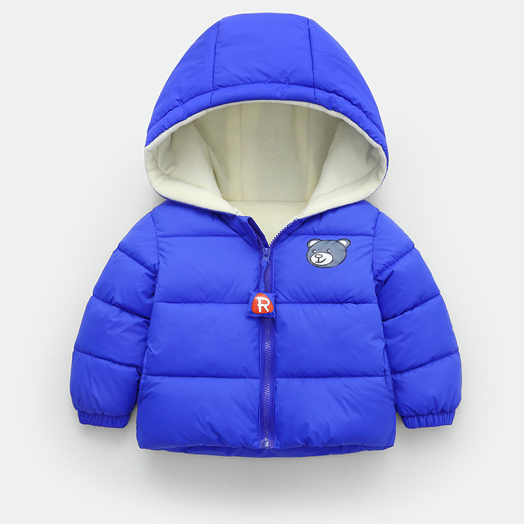 Cozy Up in Style: Children's Velvet Fleece Winter Down Jacket in Royal Blue Cozy Up in Style: Children's Velvet Fleece Winter Down Jacket in Royal Blue