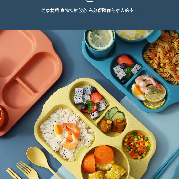 Kids Bowl & Spoon - 6 Pcs Set With Rice Plate, Water Cup and Spoon Set | Blue Set-Lokkisona-bangladesh