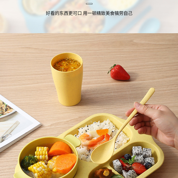 Kids Bowl & Spoon - 6 Pcs Set With Rice Plate, Water Cup and Spoon Set | Blue Set-Lokkisona-bangladesh