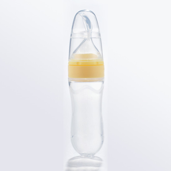 Full Body Silicone Rice Paste Bottle With Cork- Silicone Feeder Bottle with Squeezing Spoon