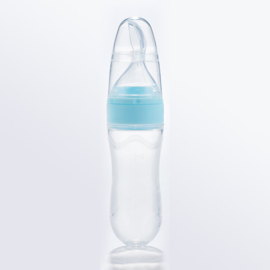 Full Body Silicone Rice Paste Bottle With Cork- Silicone Feeder Bottle with Squeezing Spoon