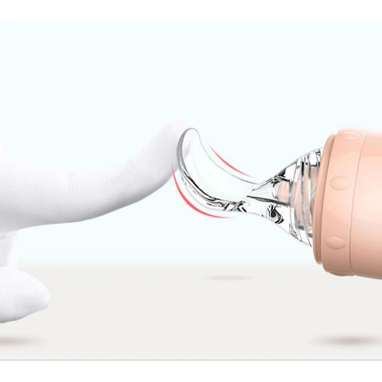 Full Body Silicone Rice Paste Bottle With Cork- Silicone Feeder Bottle with Squeezing Spoon