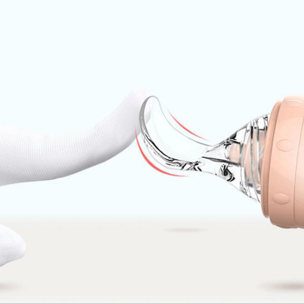 Full Body Silicone Rice Paste Bottle With Cork- Silicone Feeder Bottle with Squeezing Spoon