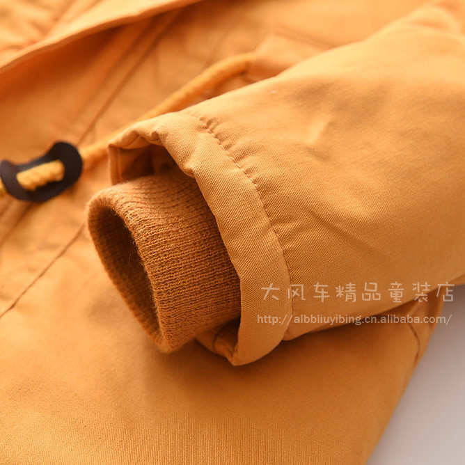 Winter Warm Down Jacket With Hood - Cotton & Thick Filling - Yellow Fleece - Color 2-4 Year
