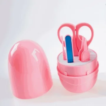 Babycare Kit - Baby Gift Set - Nail Cutter Set Kids Manicure Set With Box - 4 Pcs Set -Pink Color