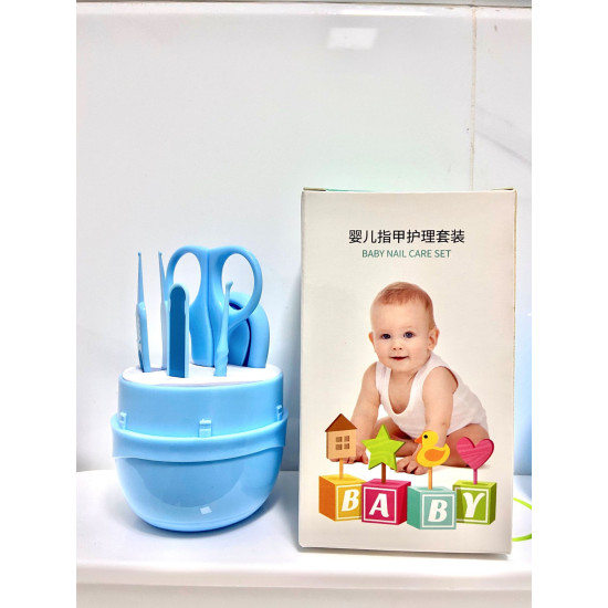 Babycare Kit - Baby Gift Set - Nail Cutter Set Kids Manicure Set With Box - 5 Pcs Set -Skyblue Color