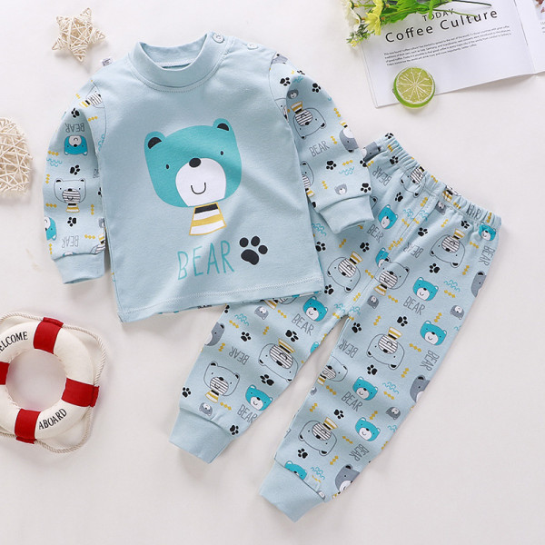 Top-Bottom Suit Boys & Girls Long Sleeve Comfortable Cute Cartoon Tops and Pants Set | Style: Blue Bear Top-Bottom Suit Boys & Girls Long Sleeve Comfortable Cute Cartoon Tops and Pants Set | Style: Blue Bear