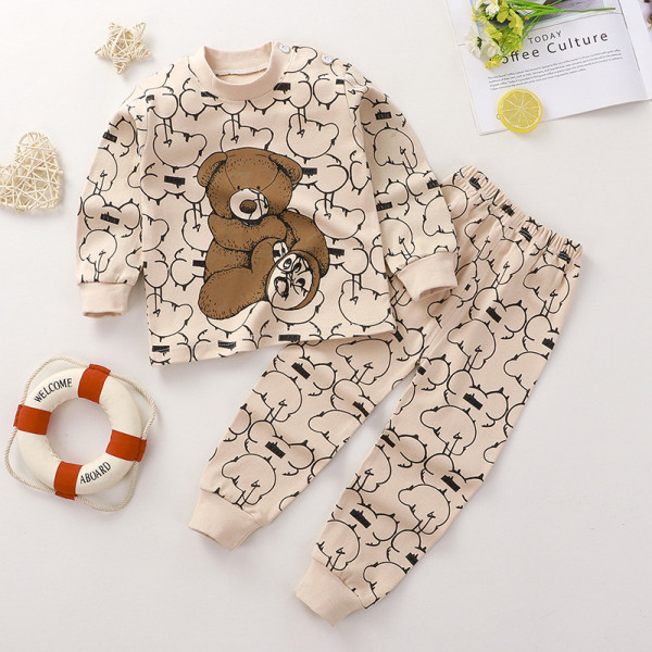 Top-Bottom Suit Boys & Girls Long Sleeve Comfortable Cute Cartoon Tops and Pants Set | Style: Brown Bear Top-Bottom Suit Boys & Girls Long Sleeve Comfortable Cute Cartoon Tops and Pants Set | Style: Brown Bear