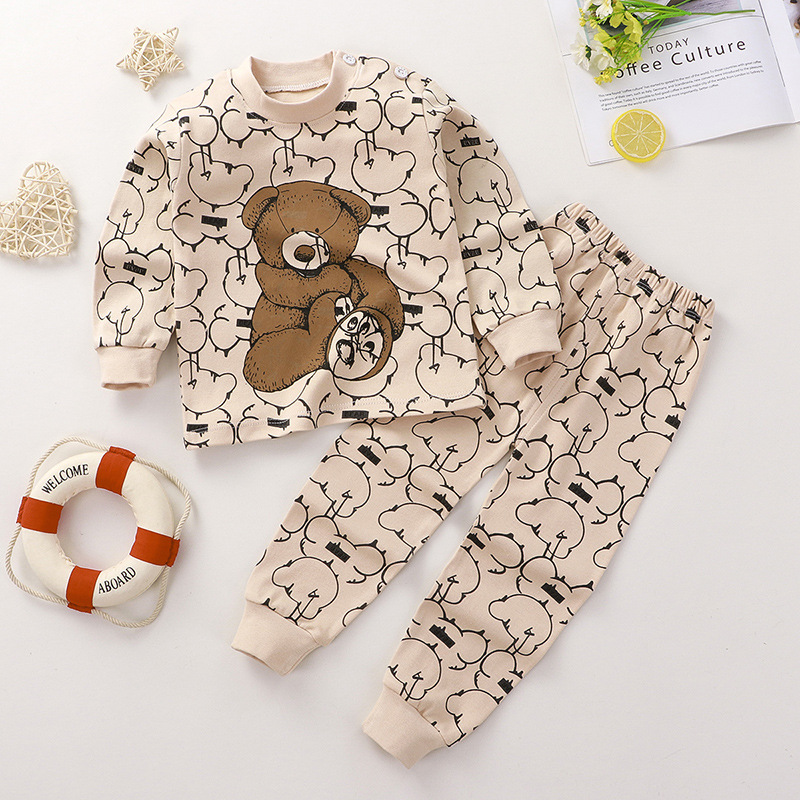 Top-Bottom Suit Boys & Girls Long Sleeve Comfortable Cute Cartoon Tops and Pants Set | Style: Brown Bear Top-Bottom Suit Boys & Girls Long Sleeve Comfortable Cute Cartoon Tops and Pants Set | Style: Brown Bear