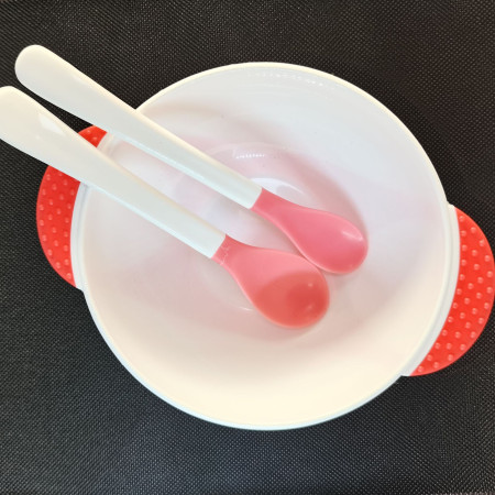 Baby Suction Cup Bowl with Double Warm Spoon - Training Bowl Set