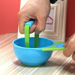 Food Masher Rice Potato Vegetable Mash Bowl with Masher | Color Random Food Masher Rice Potato Vegetable Mash Bowl with Masher | Color Random
