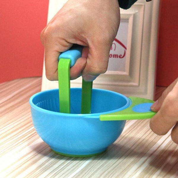 Food Masher Rice Potato Vegetable Mash Bowl with Masher | Color Random Food Masher Rice Potato Vegetable Mash Bowl with Masher | Color Random