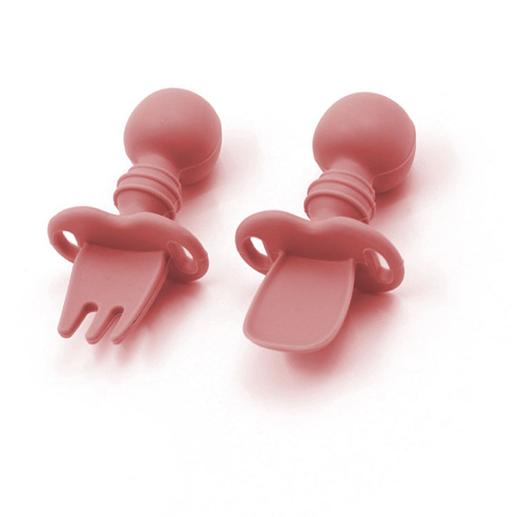 Morandi's Strap Suction Plates With Spoon Set | High Grade Suction | Rose Color | More Thikness