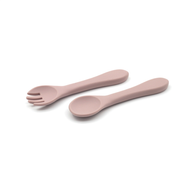 Silica Gel Spoon and Fork Set| Kids Tableware Spoon | BPA FREE Silicone | Leather Pink Color Silica Gel Spoon and Fork Set| Kids Tableware Spoon | BPA FREE Silicone | Leather Pink Color
