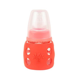 Baby Milk Feeder Minitree Glass Feeding Bottle - Red Color | 60 ML
