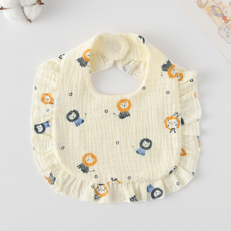 Korean Style Baby Feeding Bib | 0-1 Year | Colored Lion-Lokkisona-bangladesh