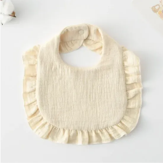 Korean Style Baby Feeding Bib | 0-1 Year |Milk Apricot