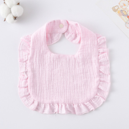 Korean Style Baby Feeding Bib | 0-1 Year | Solid light pink