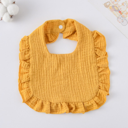 Korean Style Baby Feeding Bib | 0-1 Year | Solid turmeric