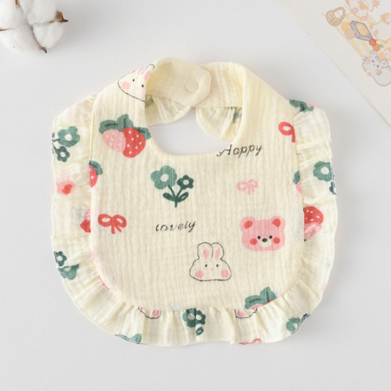 Korean Style Baby Feeding Bib | 0-1 Year | Strawberry rabbit bear Korean Style Baby Feeding Bib | 0-1 Year | Strawberry rabbit bear
