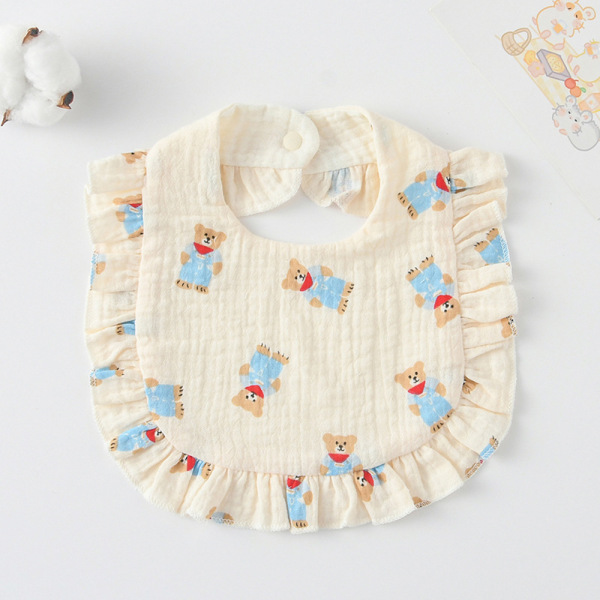 Korean Style Baby Feeding Bib | 0-1 Year | blue bear