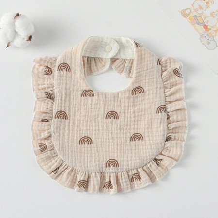 Korean Style Baby Feeding Bib | 0-1 Year | brown rainbow Korean Style Baby Feeding Bib | 0-1 Year | brown rainbow