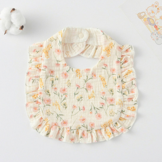 Korean Style Baby Feeding Bib | 0-1 Year | crushed flower