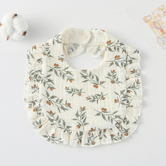 Korean Style Baby Feeding Bib | 0-1 Year | leaves and fruits