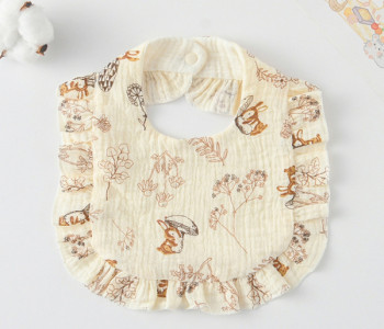 Korean Style Baby Feeding Bib | 0-1 Year | mushroom rabbit