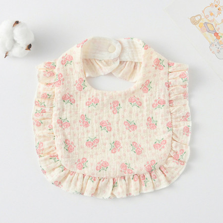 Korean Style Baby Feeding Bib | 0-1 Year | pink rose