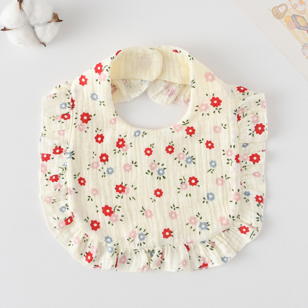 Korean Style Baby Feeding Bib | 0-1 Year | three color flowers