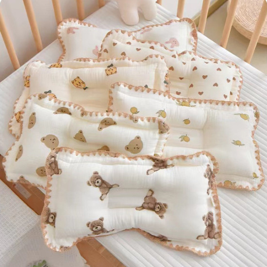 Baby shaping pillow Class A pure cotton baby correction pillow anti-bias correction newborn comfort pillow sweat-absorbing gauze pillow