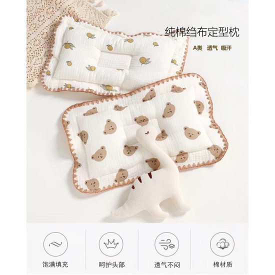 Baby shaping pillow Class A pure cotton baby correction pillow anti-bias correction newborn comfort pillow sweat-absorbing gauze pillow