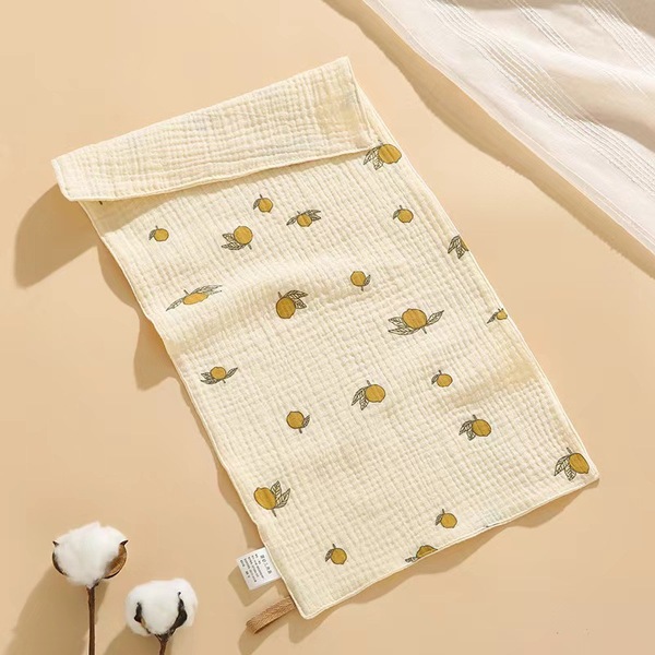 Pure Cotton 4-Layer Baby & Kids Towel–Soft & Absorbent | 20 x 10 Inch | Lemon Print