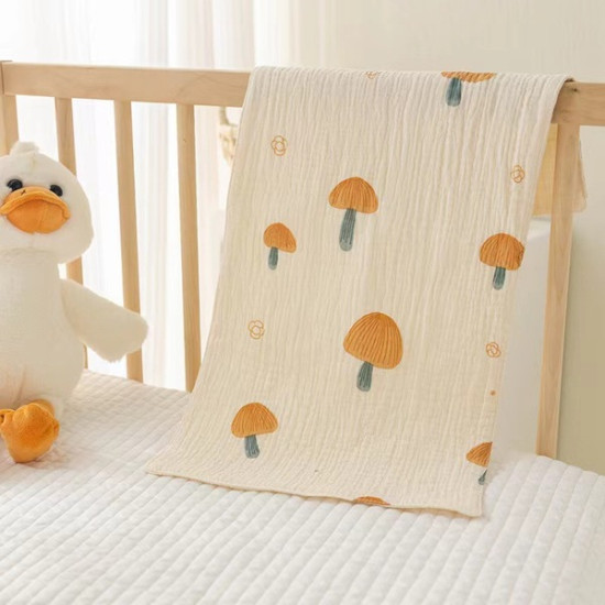 Pure Cotton 4-Layer Baby & Kids Towel–Soft & Absorbent | 20 x 10 Inch | Random Print | 3 Pcs