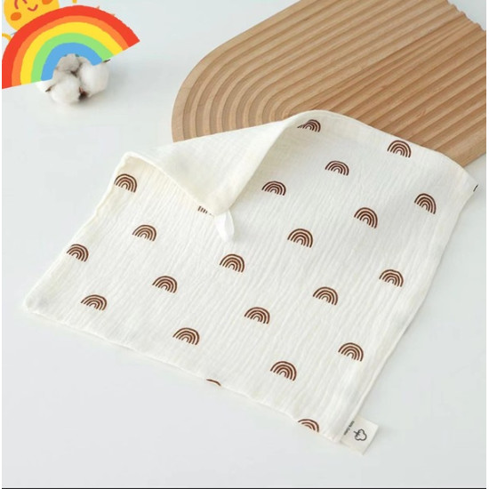 Pure Cotton 4-Layer Baby & Kids Towel–Soft & Absorbent | 20 x 10 Inch | Rainbow