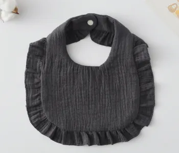 Korean Style Baby Feeding Bib | 0-1 Year | Solid Black