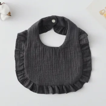 Korean Style Baby Feeding Bib | 0-1 Year | Solid Black