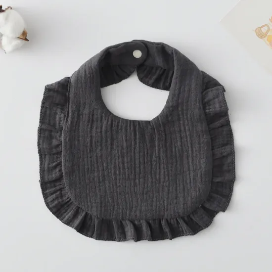 Korean Style Baby Feeding Bib | 0-1 Year | Solid Black