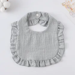 Korean Style Baby Feeding Bib | 0-1 Year | Solid Gray Korean Style Baby Feeding Bib | 0-1 Year | Solid Gray