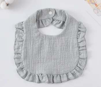 Korean Style Baby Feeding Bib | 0-1 Year | Solid Gray