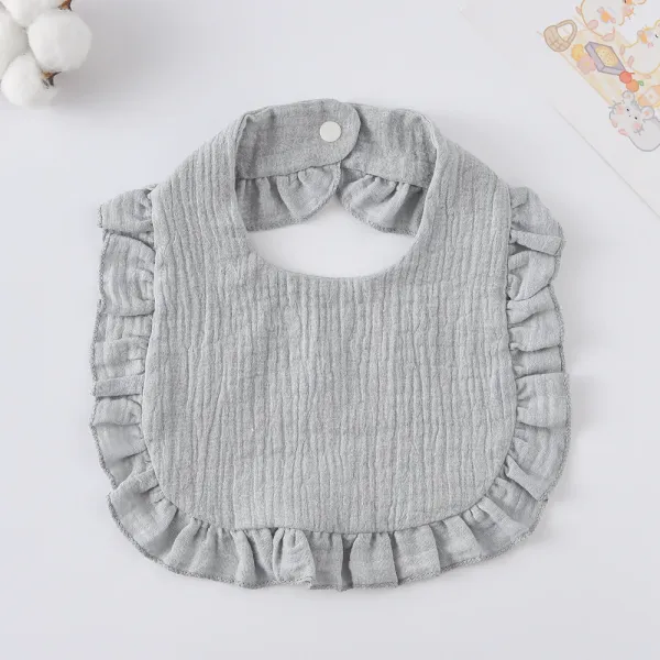 Korean Style Baby Feeding Bib | 0-1 Year | Solid Gray Korean Style Baby Feeding Bib | 0-1 Year | Solid Gray