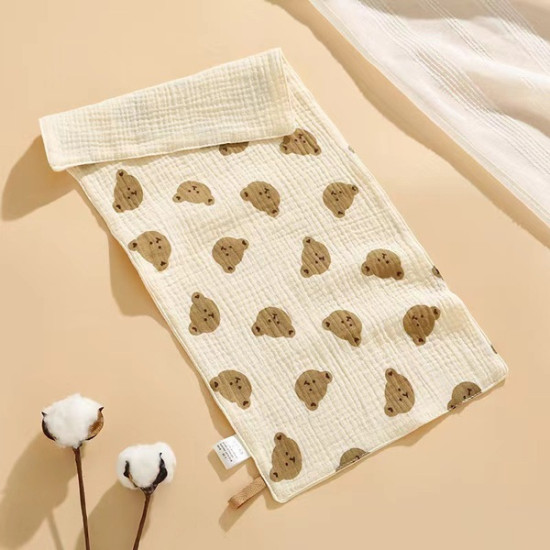 Pure Cotton 4-Layer Baby & Kids Towel–Soft & Absorbent | 20 x 10 Inch | Bear Head