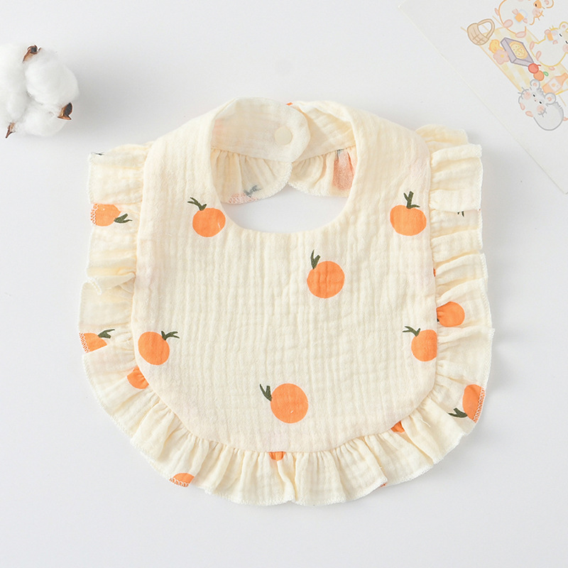 Korean Style Baby Feeding Bib | 0-1 Year | orange bunny
