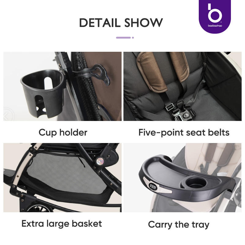 Baobaohao Baby Stroller C3 Pram with Rocking Mood And Adjustable Handle Bar