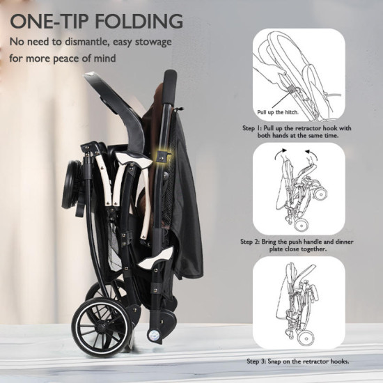 Baobaohao Baby Stroller C3 Pram with Rocking Mood And Adjustable Handle Bar | Blue